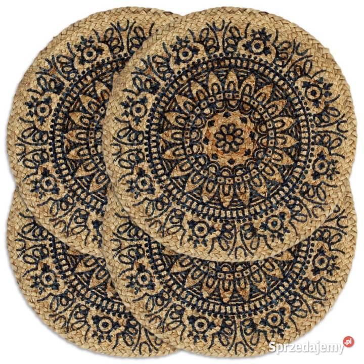 Maty na stół 4 ciemnoniebieskie 38 okrągłe Warszawa