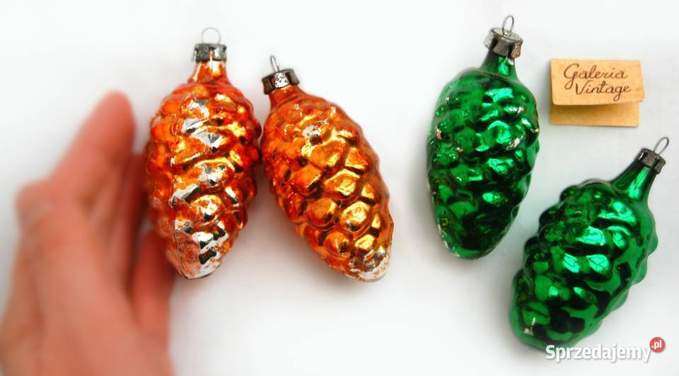 Stare bombki szklane szyszki bombka szyszka PRL Lublin