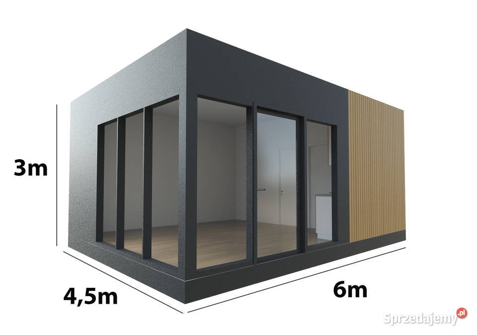 Kontener biurowyusługowy 45x6x3m pełna rama Katowice