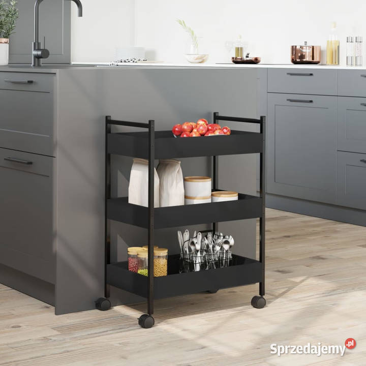 Wózek kuchenny czarny 50x30x70 materiał Warszawa sprzedam