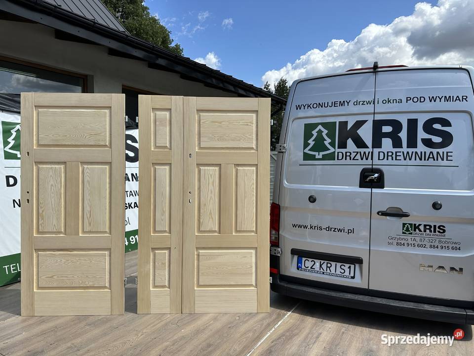Drzwi zewnętrzne drewniane sosnowe NA KAZDY kujawsko-pomorskie Grzybno