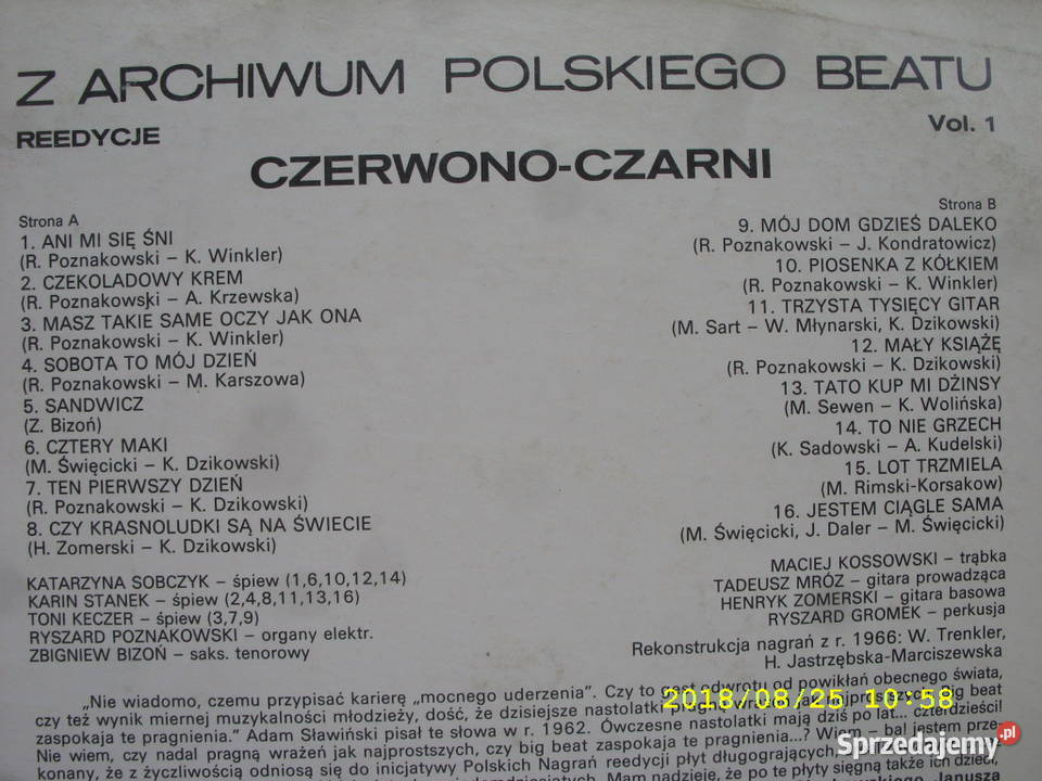 Rock LP Z ARCHIWUM POLSKIEGGO BEATU CZERWONE Wołów