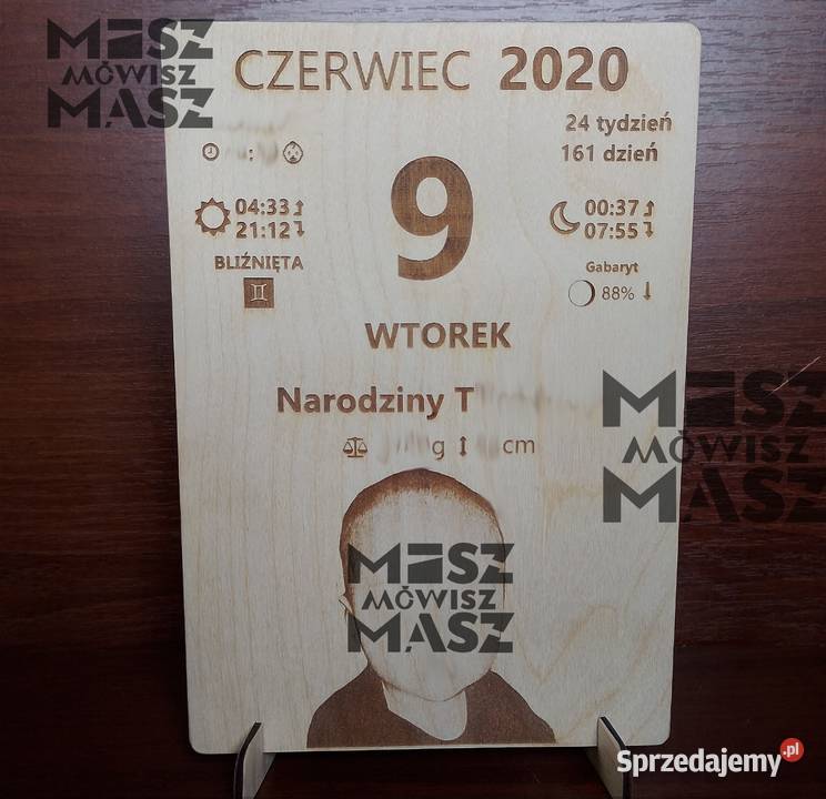 Karta z kalendarza Urodziny Witaj na świecie Racot