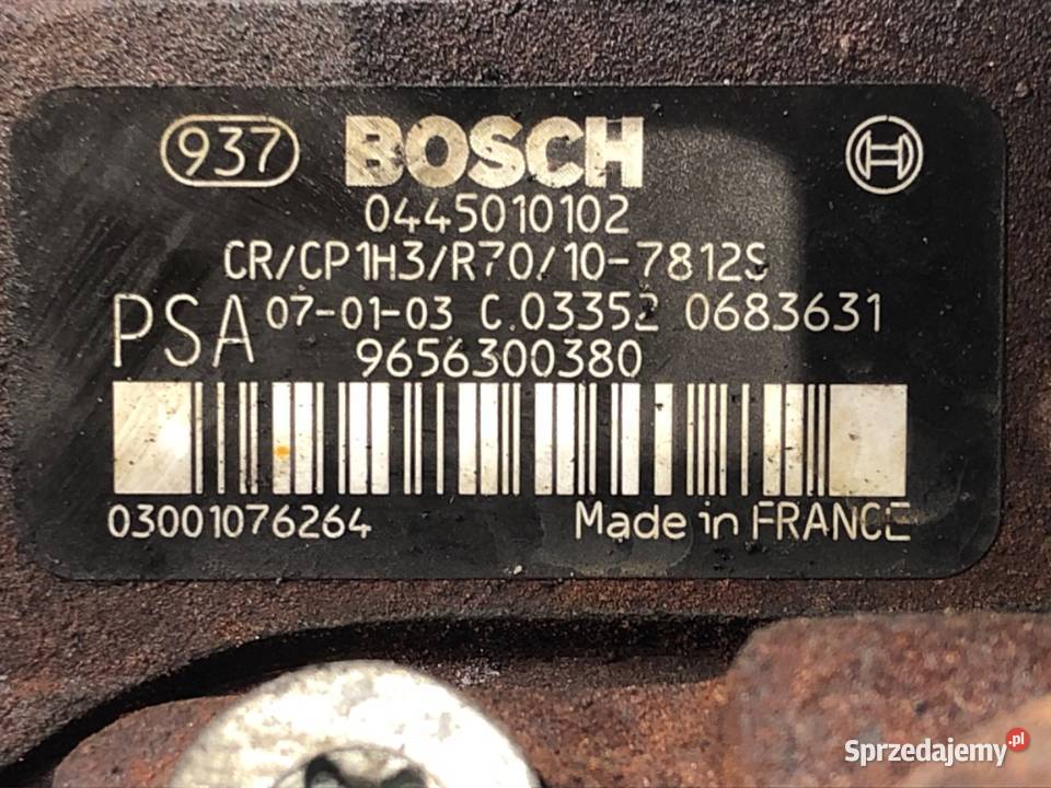 POMPA WTRYSKOWA PEUGEOT PARTNER I 9656300380 16 Pompy wtryskowe podkarpackie sprzedam