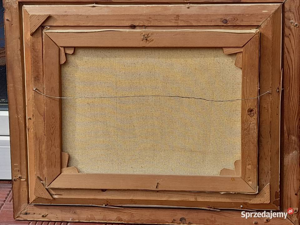 Podwórze wiejskie piękny stary obraz na płótnie Iłża