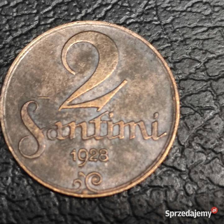 Monety Łotwa 2 i 1 santimy 1928 r Lipiany