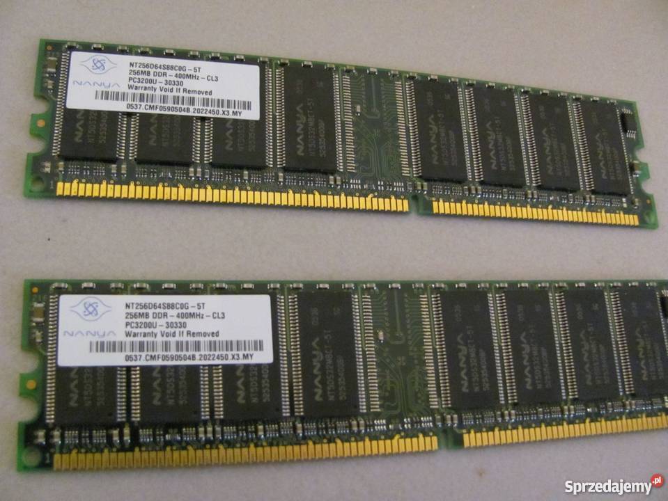 Kości pamięci RAM DDR 256MB 400MHz CL 3 400MHz Zamość sprzedam