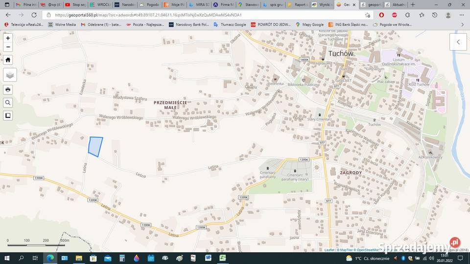 Piękna malowniczo położona działka budowlano Tuchów