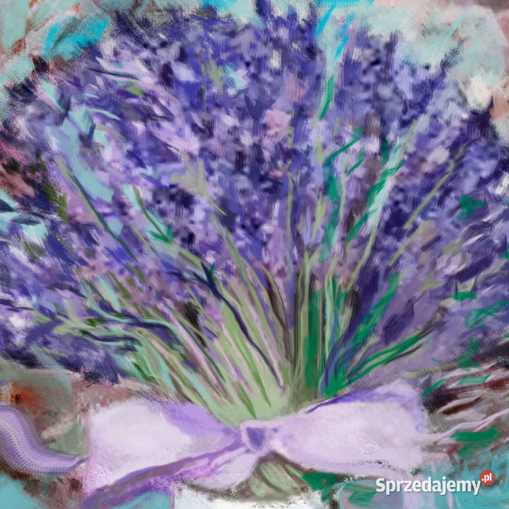 Obraz Lawenda Moneta 40x30 grafikiobrazy Malarstwo Ignatki sprzedam