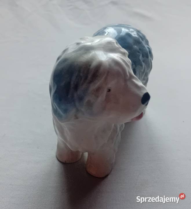 Figurka pies owczarek staroangielski Melba Ware Porcelana i szkło