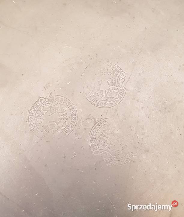 Patera talerz Krolewiec cyna XIX wiek