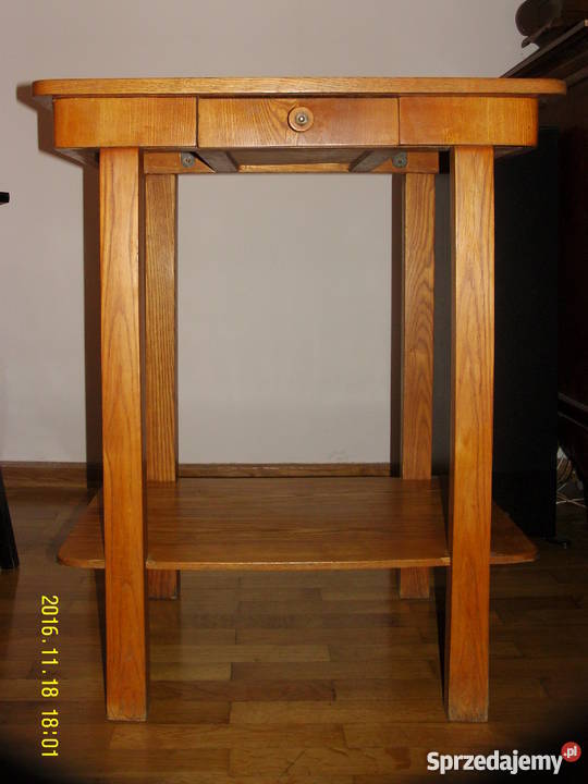 Stary drewniany stolik rtv PRL konsolka z 70cm mazowieckie Warszawa