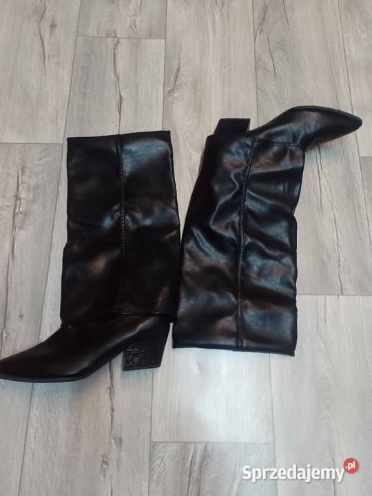 4142 Czarne Mega wygodne kozaki kowbojki Kraków