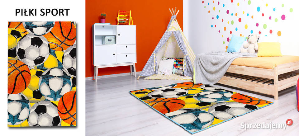 DYWAN DO POKOJU DZIECIĘCEGO PIŁKI SPORT KOLOROWE Dywany i firanki podlaskie Białystok sprzedam