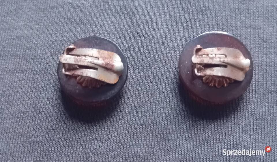 Bakelitowqe klipsy art deco kolor bursztynowy I Koźminek sprzedam