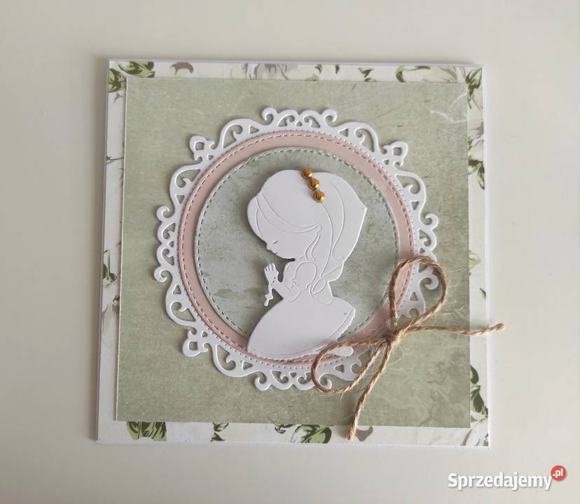 Kartka ręcznie robiona Komunia Święta