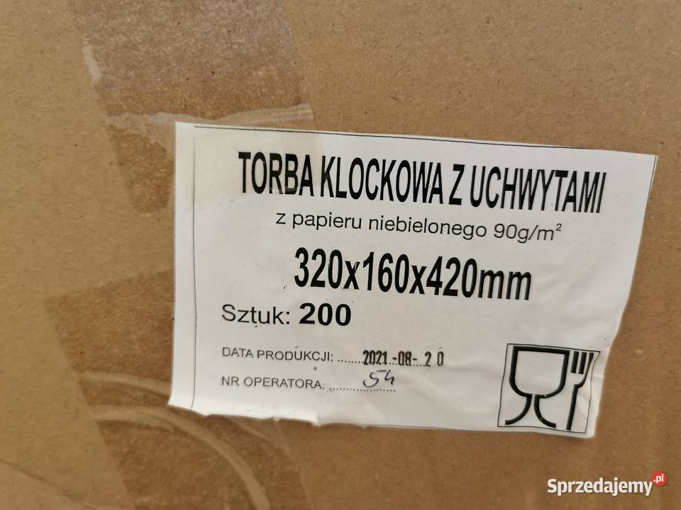 Torba papierowa 320x160x420 uchwyt płaski Kielce