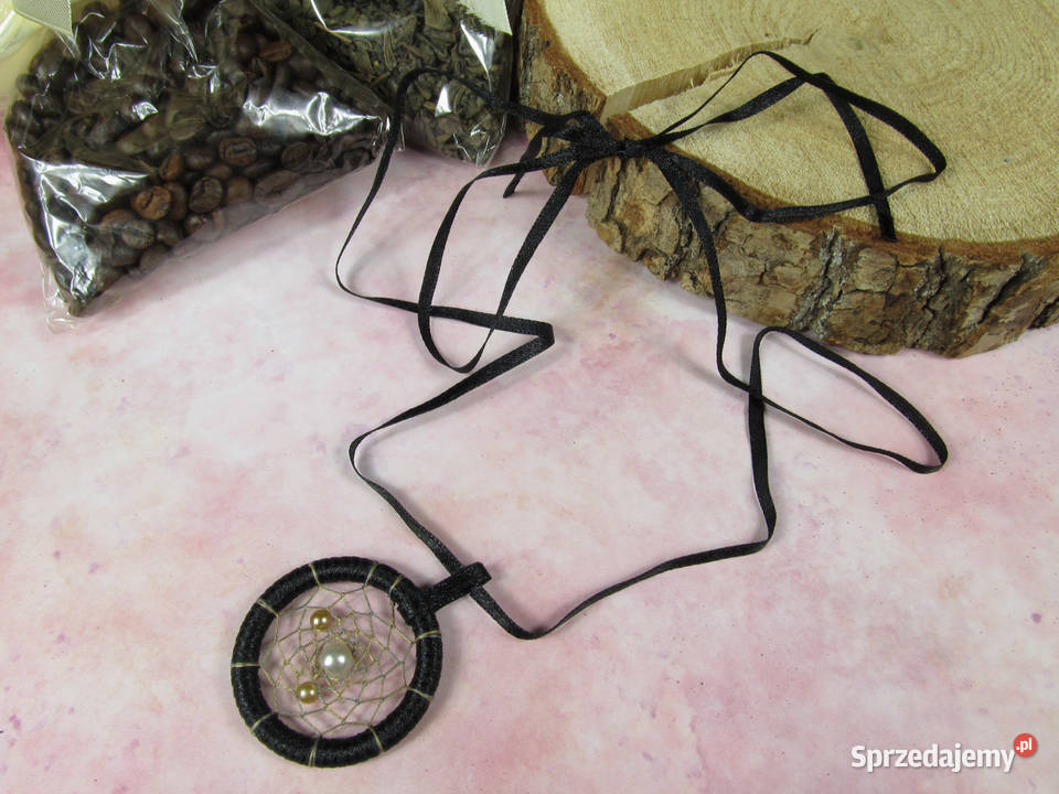 Naszyjnik wisiorek łapacz snów czarny eko Wisiorki Katowice