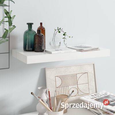 vidaXL Półka ścienna wysoki połysk biała mazowieckie Warszawa sprzedam