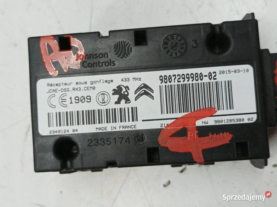 MODUŁ CIŚNIENIA W OPONACH 9807299980 Peugeot sprzedam
