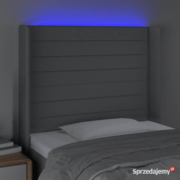 Zagłówek do łóżka z LED jasnoszary 93x16x118128 mazowieckie Warszawa sprzedam