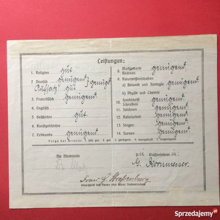 Dokument niemiecki zachodniopomorskie