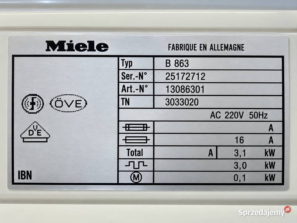 MIELE B 863 ELECTRONIC MAGIEL PRASOWALNICA 85 wolnostojące śląskie