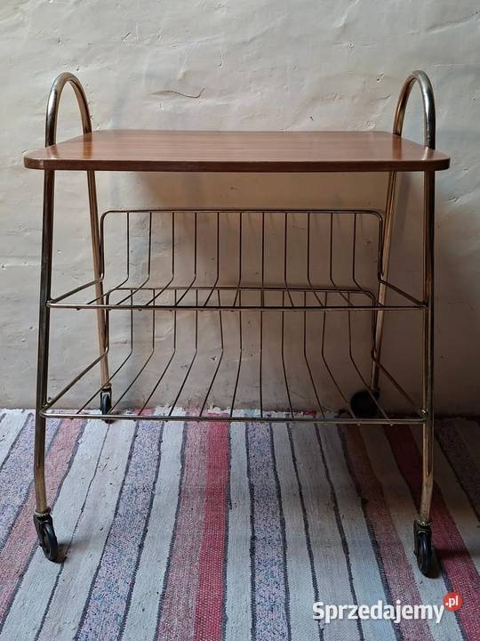 Gazetownik vintage z drewna i metalu Kielce sprzedam