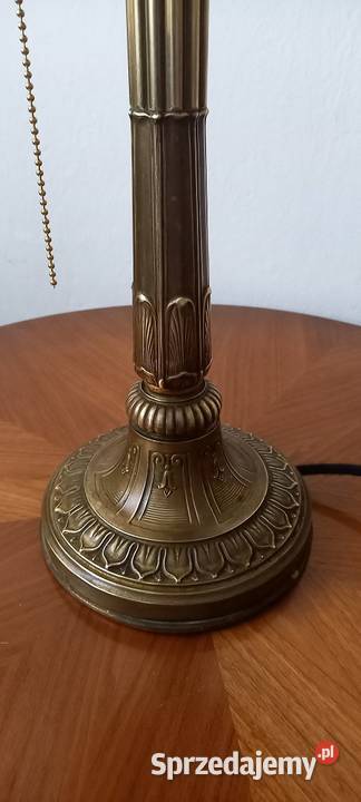 Bogato zdobiona mosiężna lampa w stylu Art Deco łódzkie Skierniewice