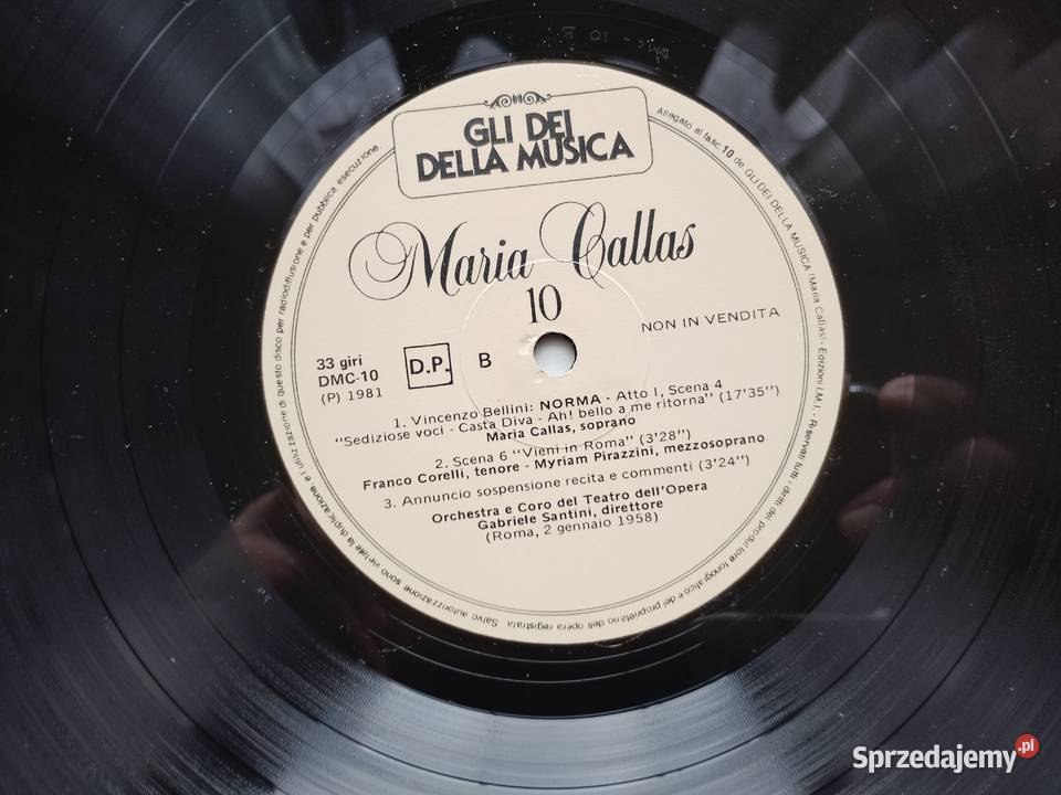 Maria Callas album winylowy live wielkopolskie Wronki
