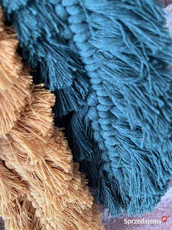 Makrama boho pióra liście na naturalnym kiju Warszawa