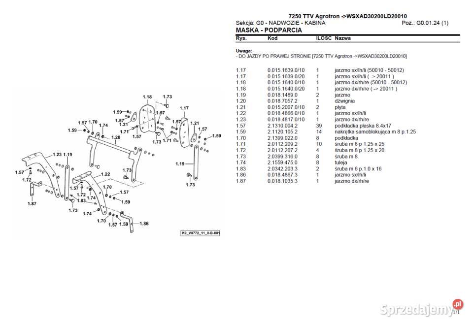 Katalog części Agrotron 7250 TTV wydanie 2015 Gdańsk