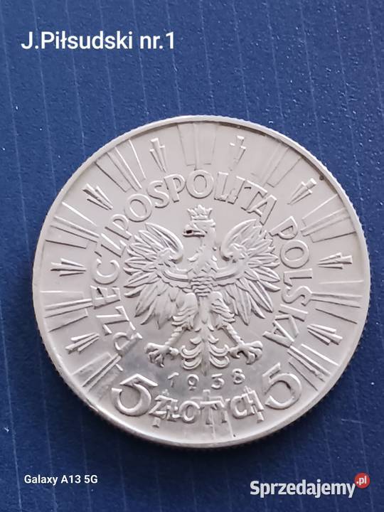 5 J Piłsudski 1938 r 1 Piękne Numizmatyka Antyki, Sztuka, Kolekcje Konin sprzedam