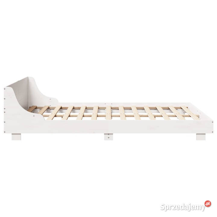 Rama łóżka bez materaca biała lite drewno 52cm Warszawa