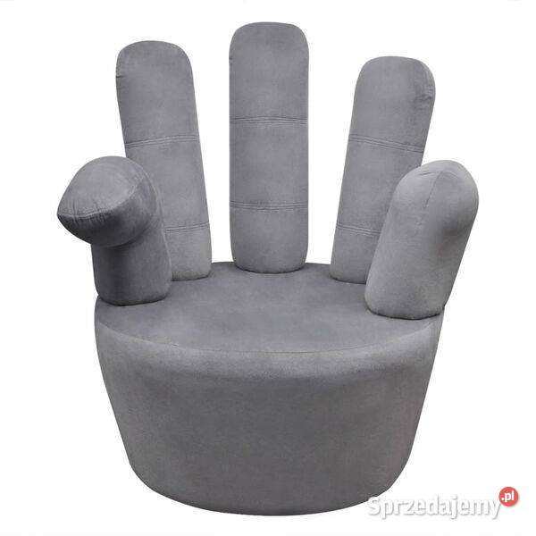 Fotel w kształcie dłoni szary aksamit241731 Warszawa