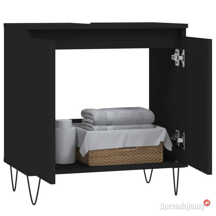 Szafka łazienkowa czarna 58x33x60 materiał Warszawa