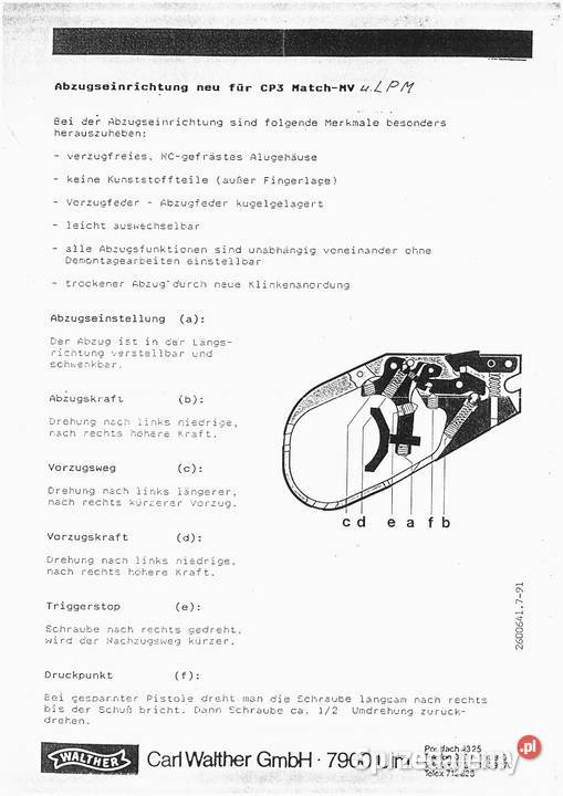 WALTHER LPM1 wersja II z KOMPENSATOREM NOWY sprzedam