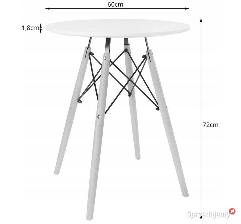 Zestaw Stół 60 2 Krzesła Skandynawski Styl DSW Choroszcz