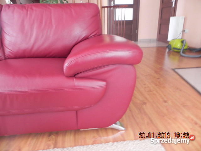 Sofa 2 osobowa FH Helvetia skóra czerwony Kraków