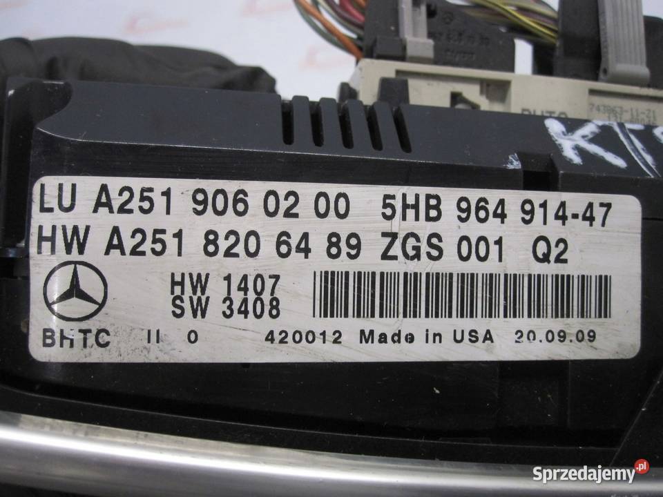 MERCEDES W251 panel klimatyzacji A2519060200 Panele sterowania, przełączniki Kielce