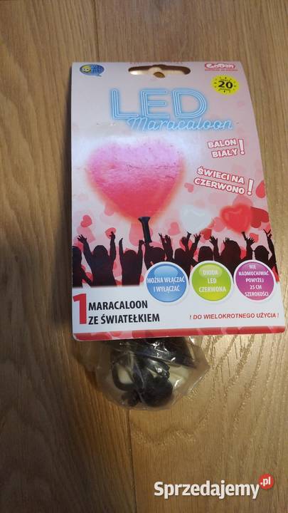 Balon świecący LED czerwone serce do Łódź