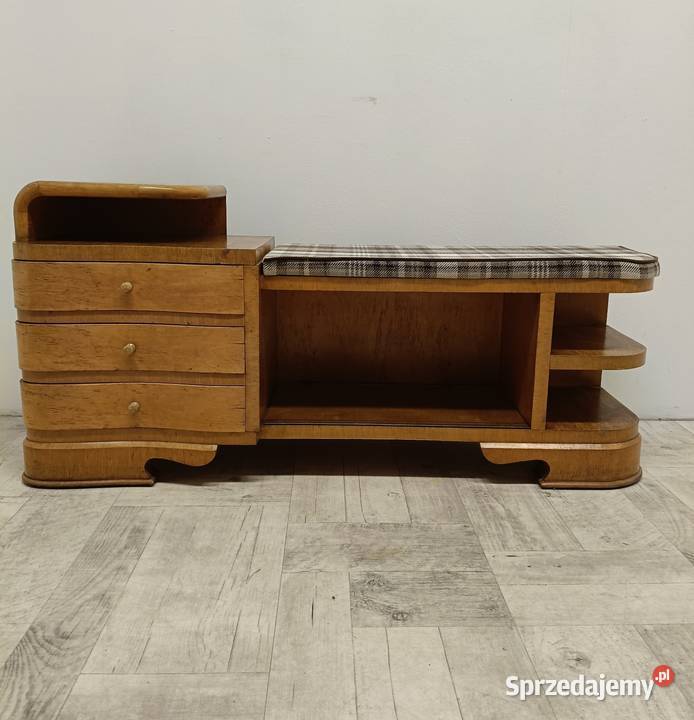 stara szafka na buty drewniana siedzisko pufa do Radomsko