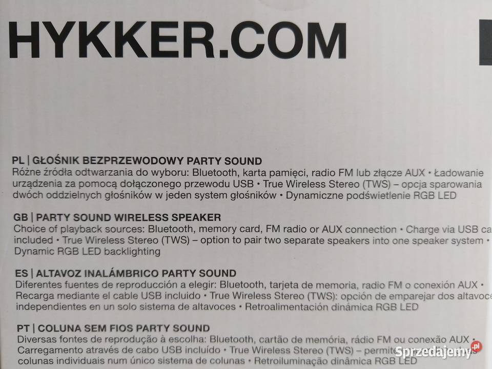 NAJTANIEJ Głośnik Bezprzewodowy PARTY Radio USB Zabrze