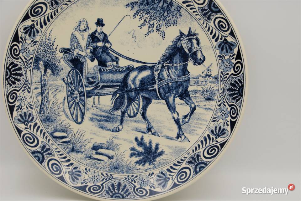 Talerz dekoracyjny Delfts fajans anno 1800 Poznań