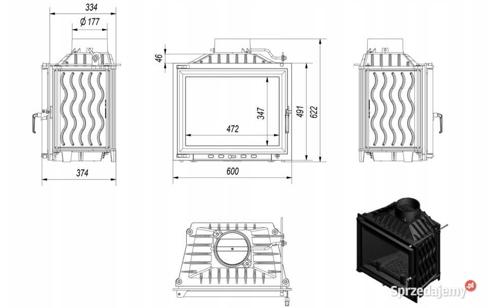 Kominek powietrzny Kratki Antek 10 Kw 180 małopolskie Skawina