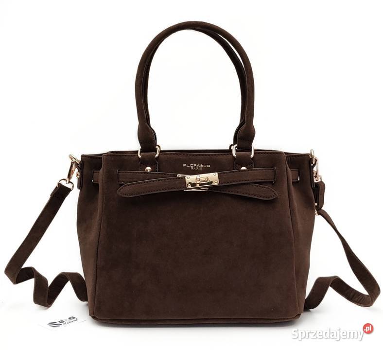 Torebka FLORA CO PARIS Zamsz Eko A5 Pojemna do mazowieckie Warszawa