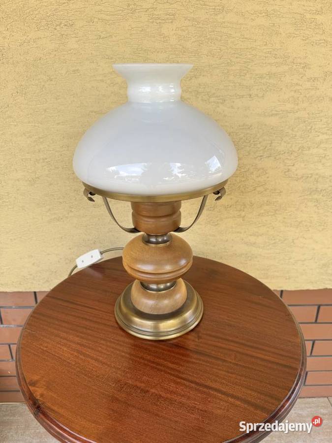 Lampka stołowa szafkowa stylowa szklany klosz Garwolin