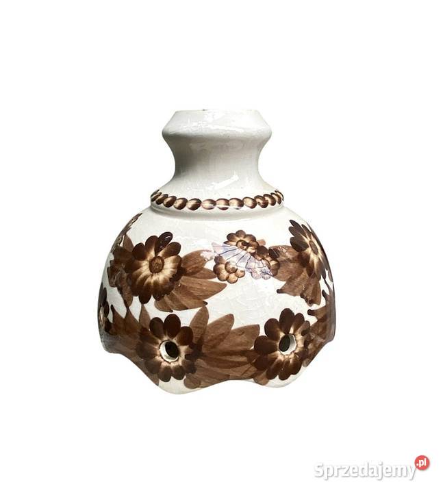 Vintage ceramiczny klosz lampy motywy kwiatowe Warszawa