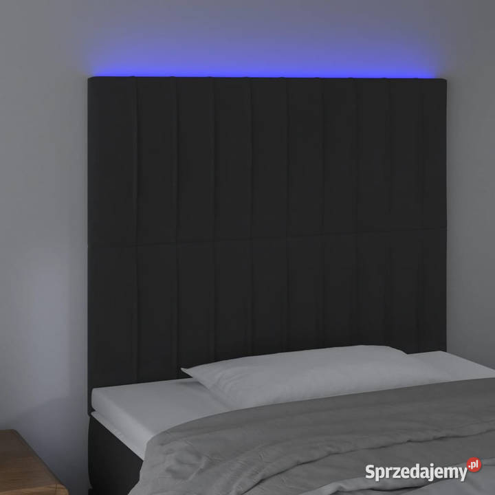 Zagłówek do łóżka z LED czarny 80x5x118128 Warszawa