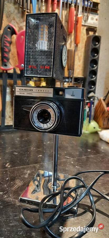 Lampki stołowe led z aparatu retro loft vintage łódzkie Kłocko